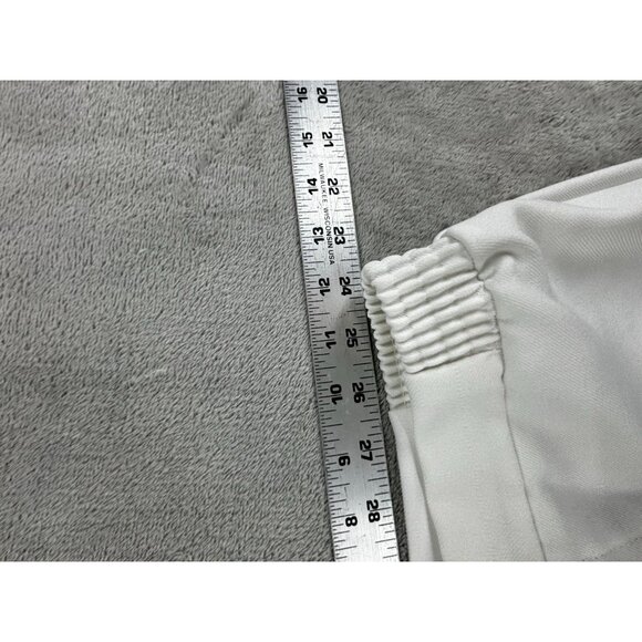Vintage Nikki Pants White Polyester Knit Elastic Waist Wide Leg Size 9/10 - Picture 7 of 9